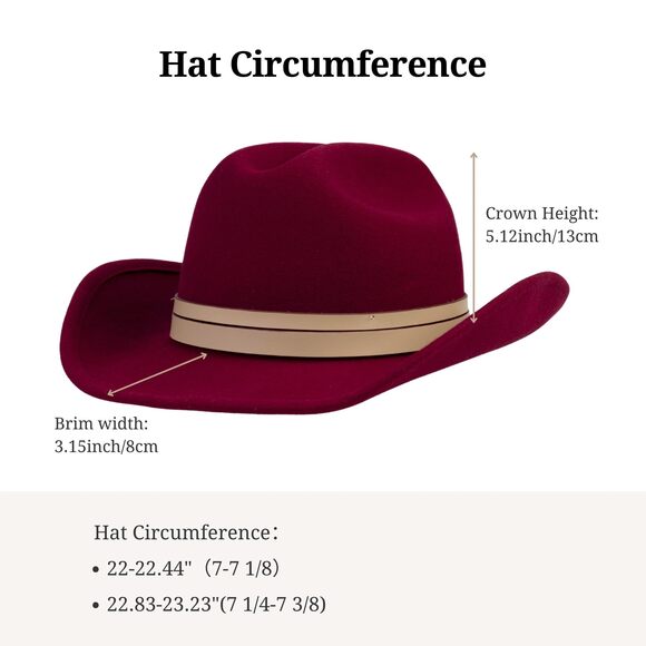 5447 Cowboy Hat 100% Wool Water-resistant Cowgirl Western Hats For Women main image 7